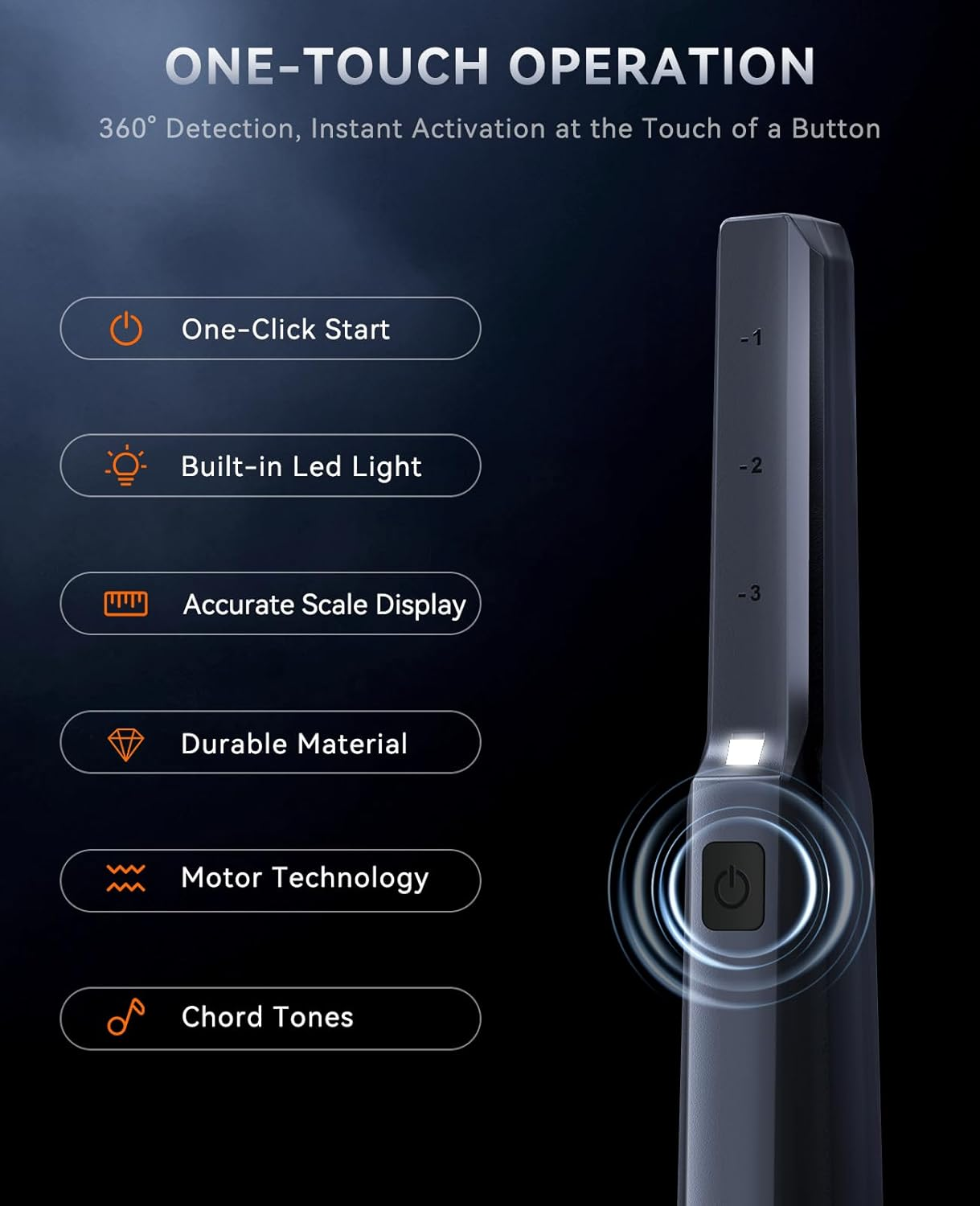 SUNPOW Rechargeable Pinpointer Metal Detector, 800 Mah Battery for 15H Use &ndash; IP68 Fully Waterproof Handheld Wand &ndash; High Sensitivity 360 &deg; Detection image number 6