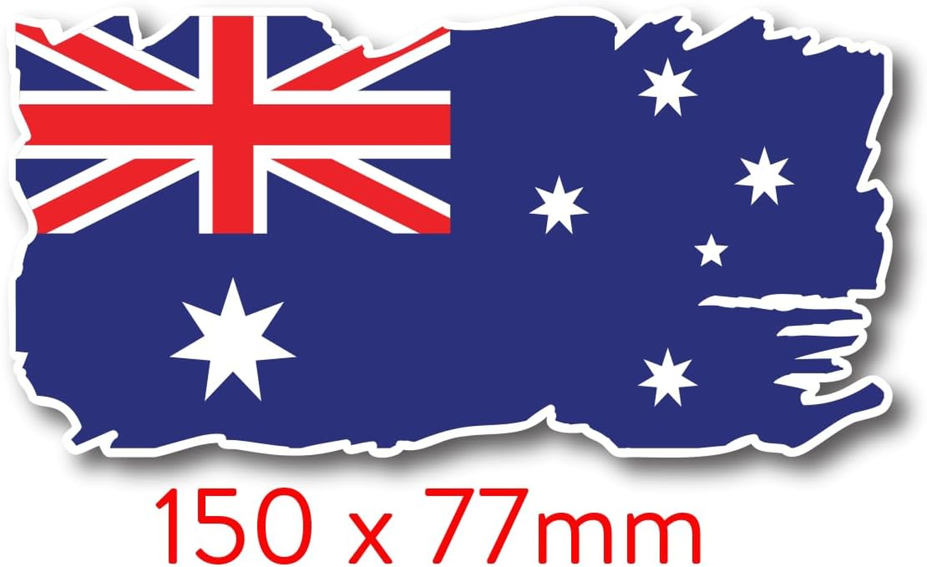 Distressed Australian Flag Car Sticker &ndash; 150X77Mm Weatherproof Vinyl Decal &ndash; Bubble-Free, Peel & Stick &ndash; Aussie Pride Rustic Flag for Cars, Utes, Laptops, Windows &ndash; Australian Made image number 2