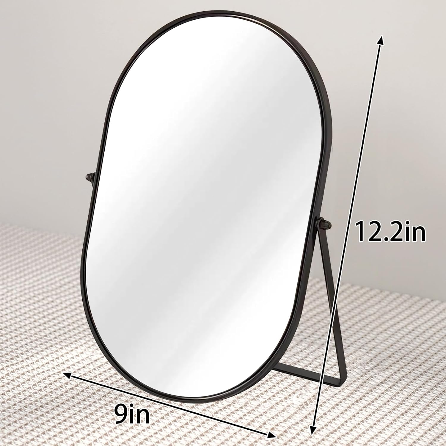 Numjeg Makeup Mirror Portable Vanity Tabletop Mirrors with Metal Frame Desk Table Mirror with 90&deg;Adjust Rotate Good for Bedroom Bathroom Dressing Room image number 3