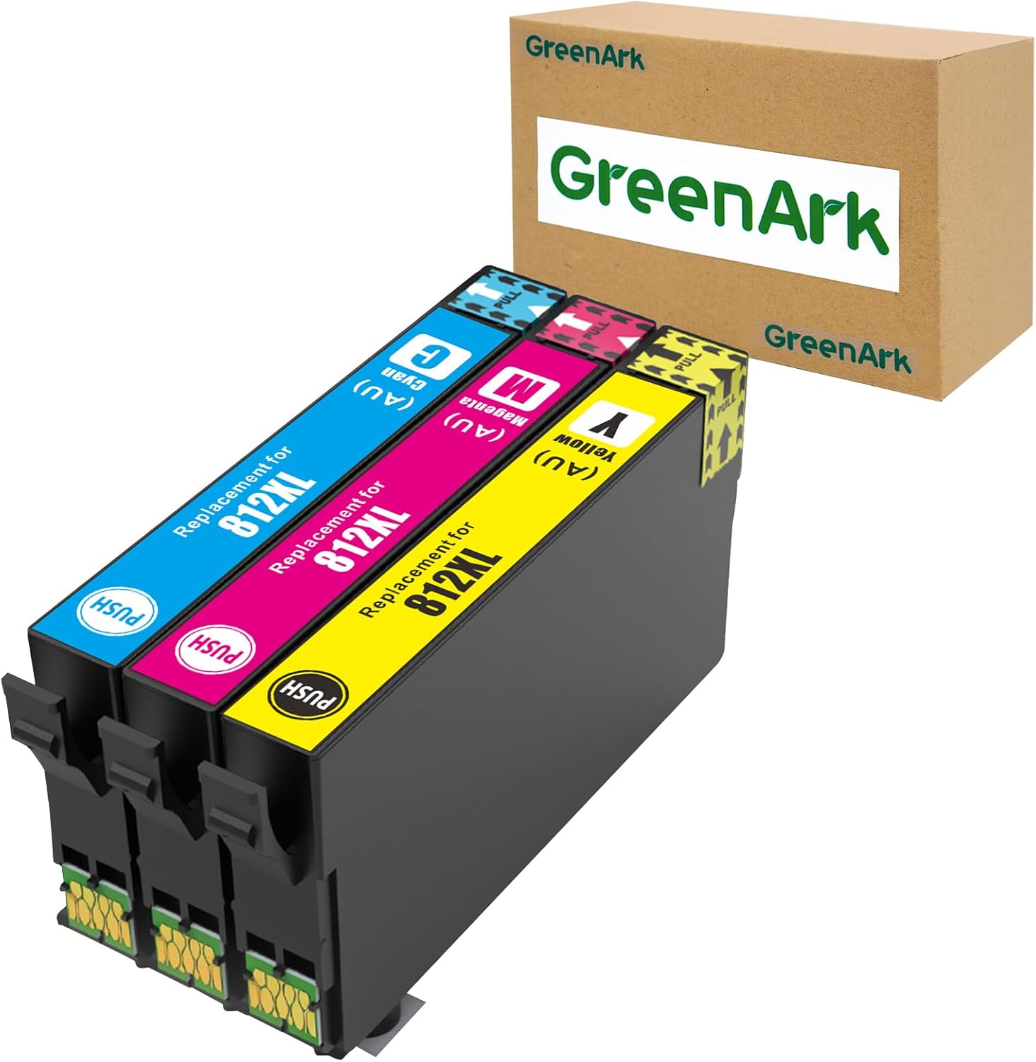 Greenark 812XL Compatible for Epson 812 XL T812XL Ink Cartridges Replacement for Epson Workforce Pro WF-3820 WF-3825 WF-4830 WF-7830 (BK C M Y)