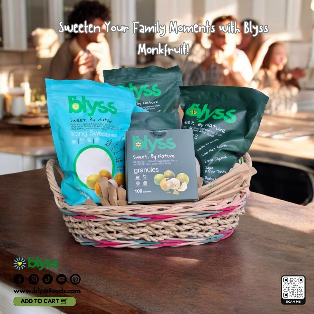 Blyss Granulated Monk Fruit Sweetener with Erythritol Packets (100 Sticks) - Zero Glycemic Index, Low Carb, Low Calorie, Sugar-Free, Keto & Diabetic Friendly, Non-Gmo image number 2