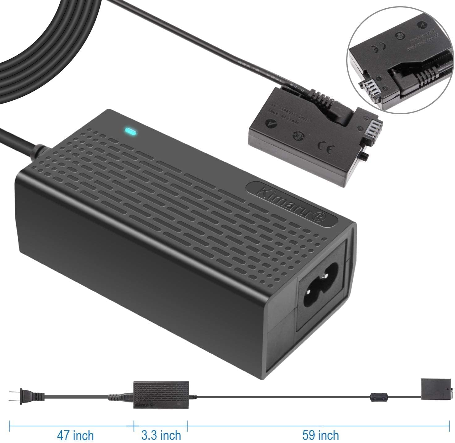 Kimaru ACK-E8 AC Power Adapter LP-E8 Dummy Battery DR-E8 DC Coupler Kit for Canon T2I, T3I, T4I, T5I, Kiss X4, Kiss X5, Kiss X6I, Kiss X7I, 700D, 650D, 600D, 550D Cameras. image number 5