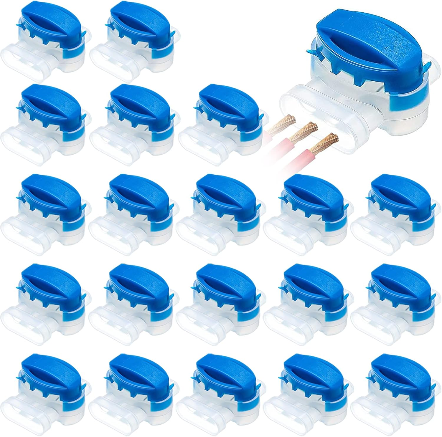 LINXIU Cable Connector for Robotic Lawnmower, Waterproof Connection Terminals, Cable Clamps with Gel Filling, Cable Connector for Lawnmower, Automower, Pack of 22