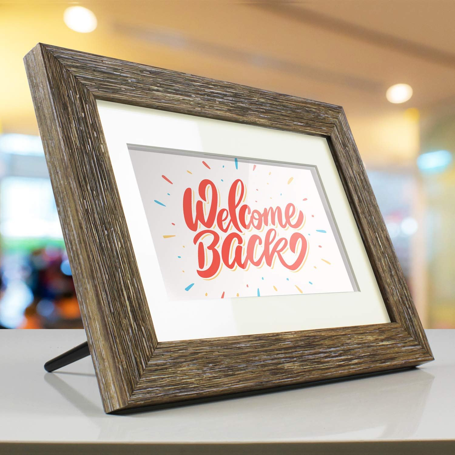 Aluratek 7" Distressed Wood Digital Photo Frame, Auto Slideshow Feature, USB/SD/SDHC Supported, Built-In Clock & Calendar, Easy Setup, Non-Wifi image number 3