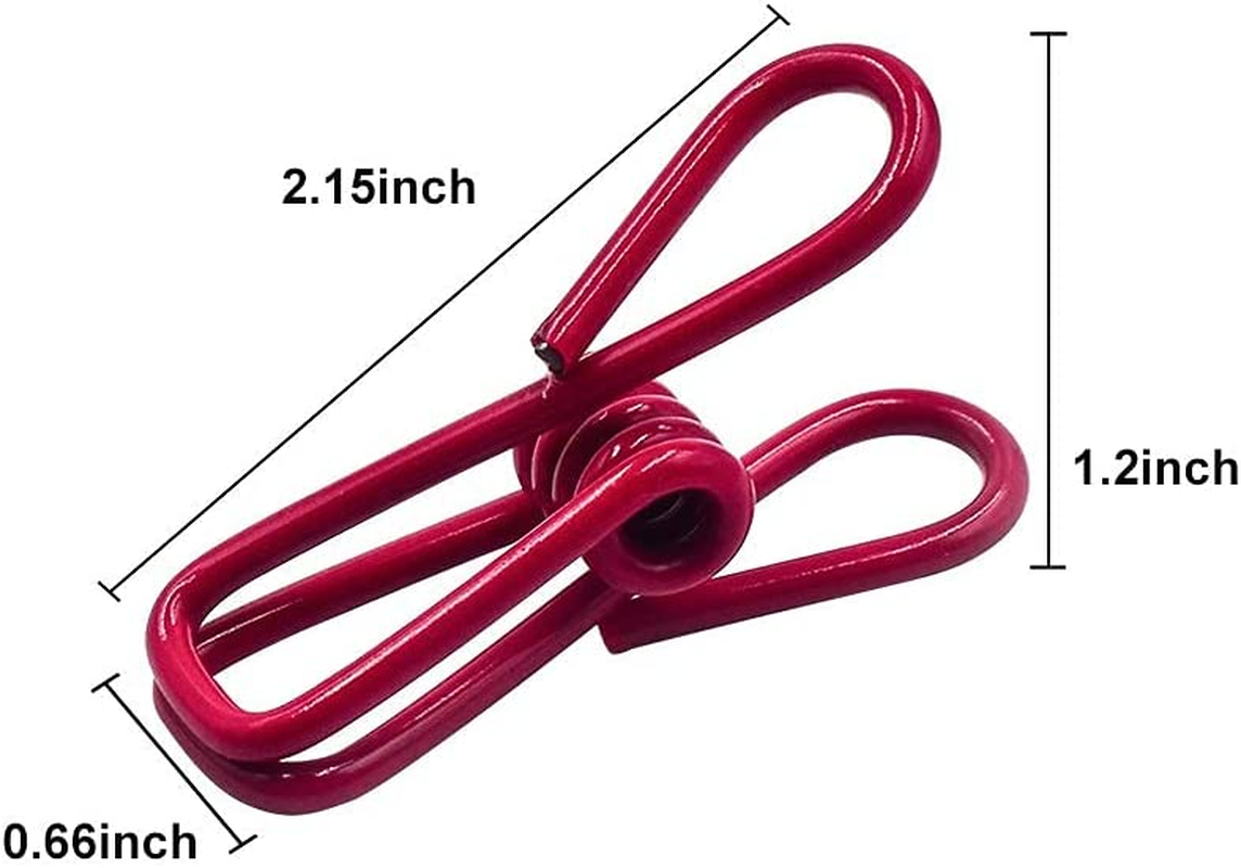 Chip Clips, Utility Pvc-Coated Steel Clip for Food Package, Chips Bag, Clothes, Parper, Pack of 16, 2 Inch image number 3