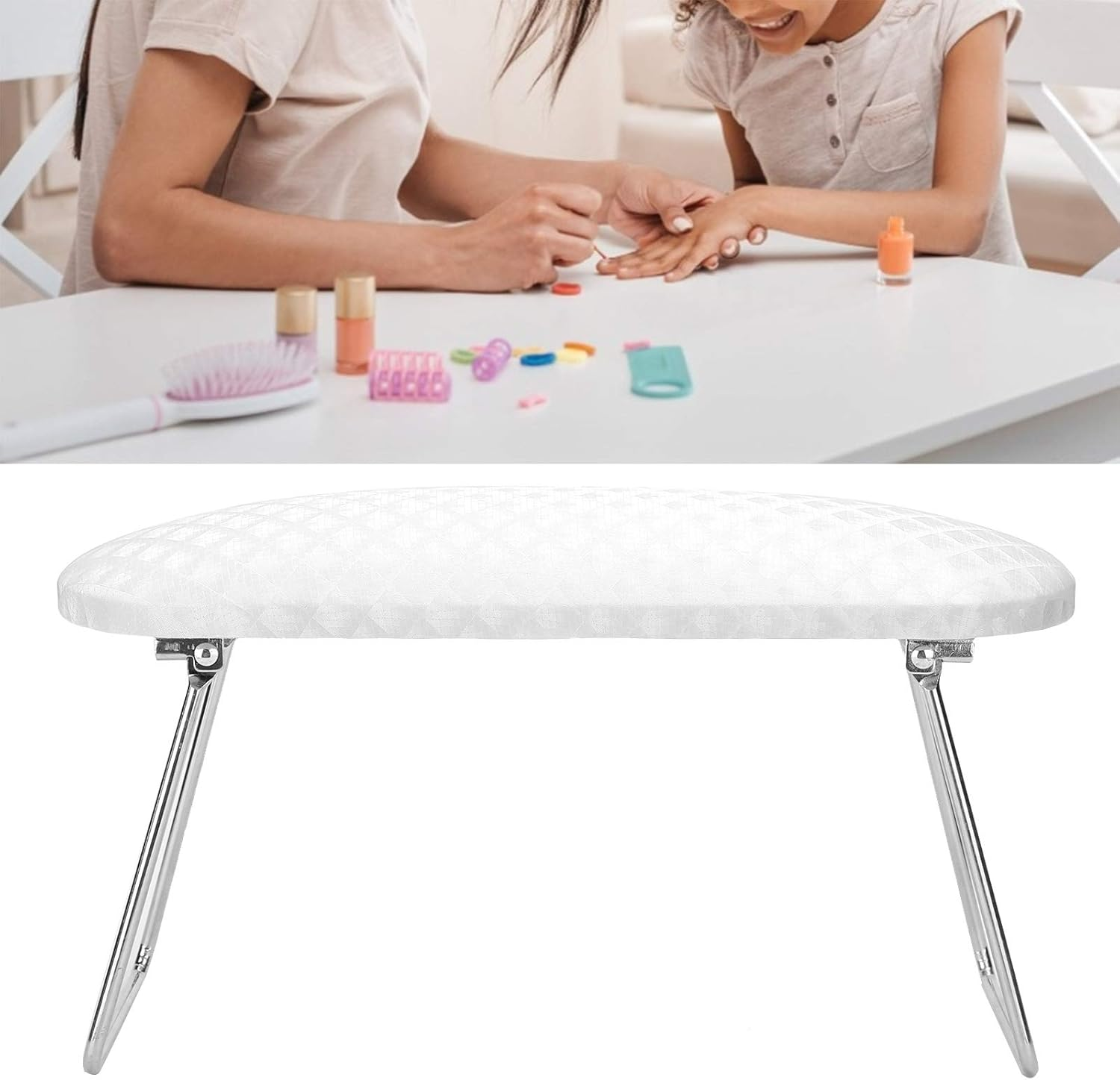 Hand Cushion for Nail Manicure, Foldable Salon Hand Cushion, Nail Art Holder, Arm Rest, Manicure Tool (White) image number 6