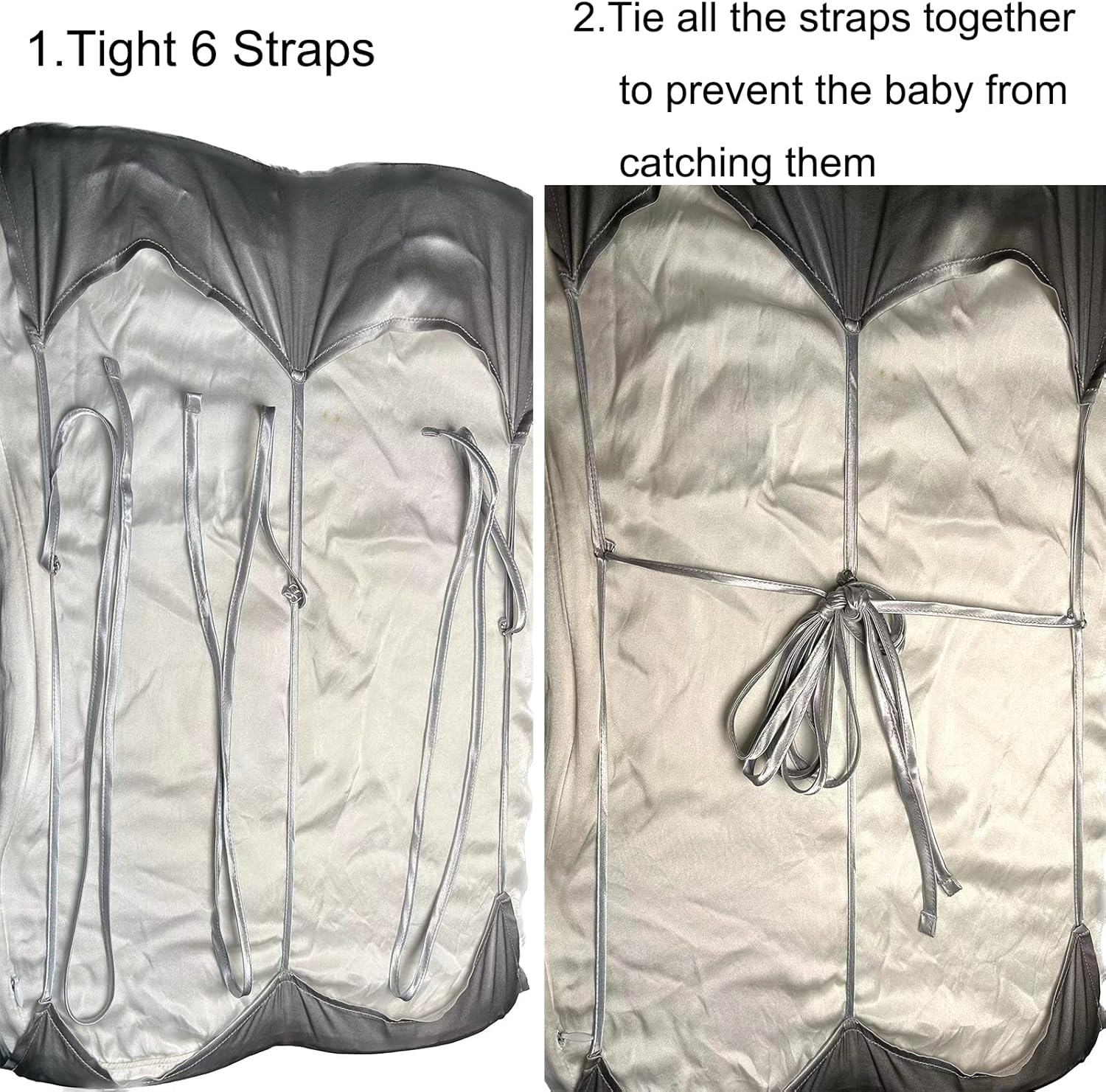 100% Mulberry Silk Slip for Bassinet/Crib, Silk Sheet, No More Bed Head and Baby Bald Spots, Grey ZJ002 13X30'' image number 2