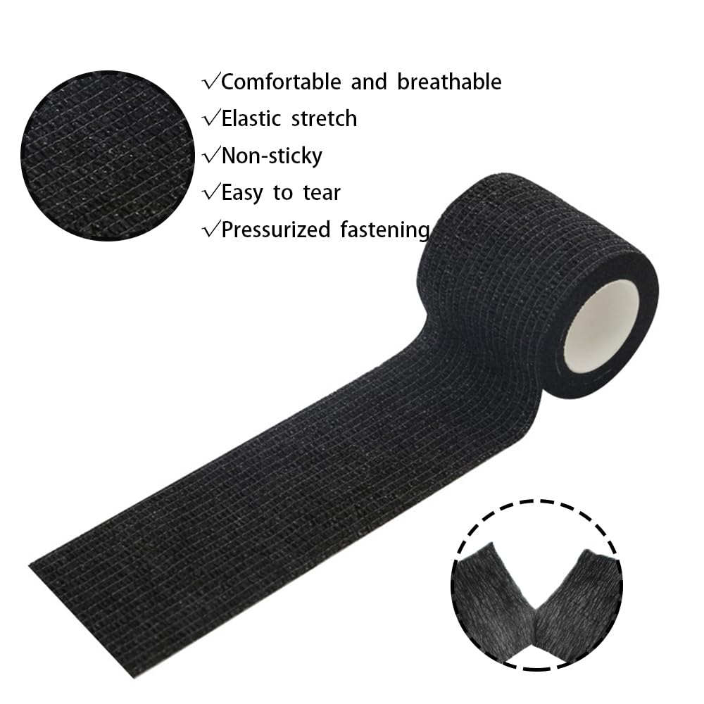 Universal Sweat Absorbing Wheel Wrapping Tape for Cars and Trucks, Suitable for 14-18 Inch Steering Wheel Accessories (Black) image number 1