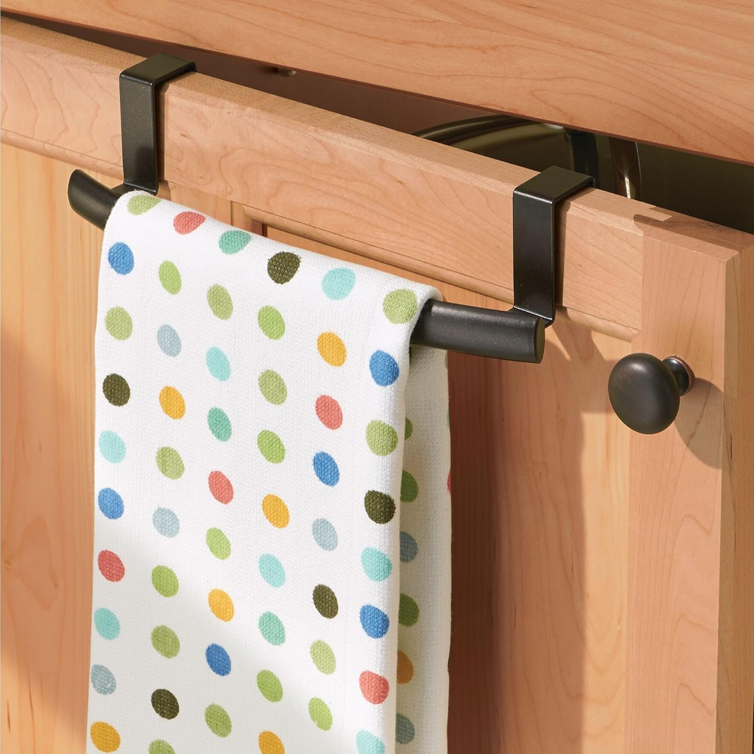 Interdesign Axis over Door Towel Bar, Small Metal Towel Rack, Towel Holder for the Home, Bronze image number 3