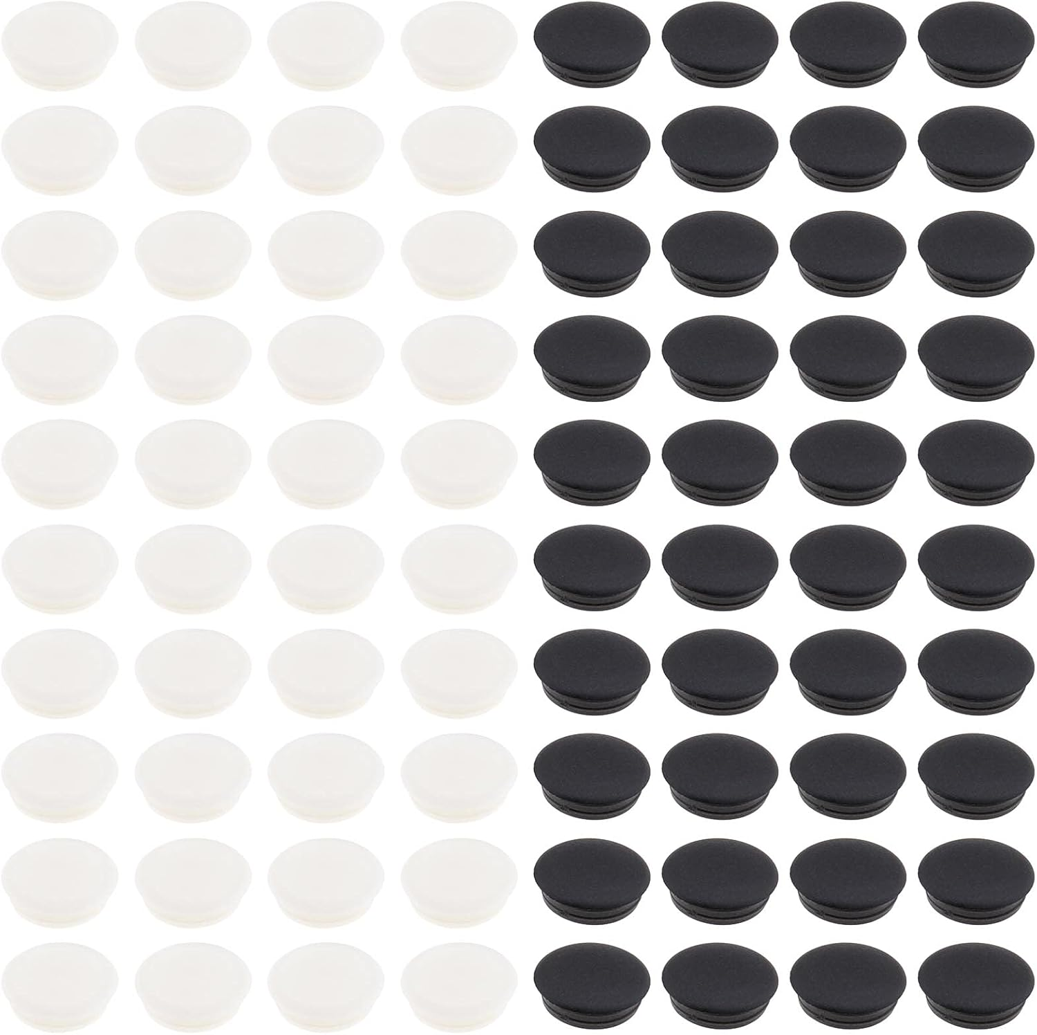 SING F LTD 80Pcs 20Mm Hole Plugs for Technical Holes Blinding with the round Section Interiors Equipping Furniture Plastic Blanking Inserts Masking Finishing Black White image number 2