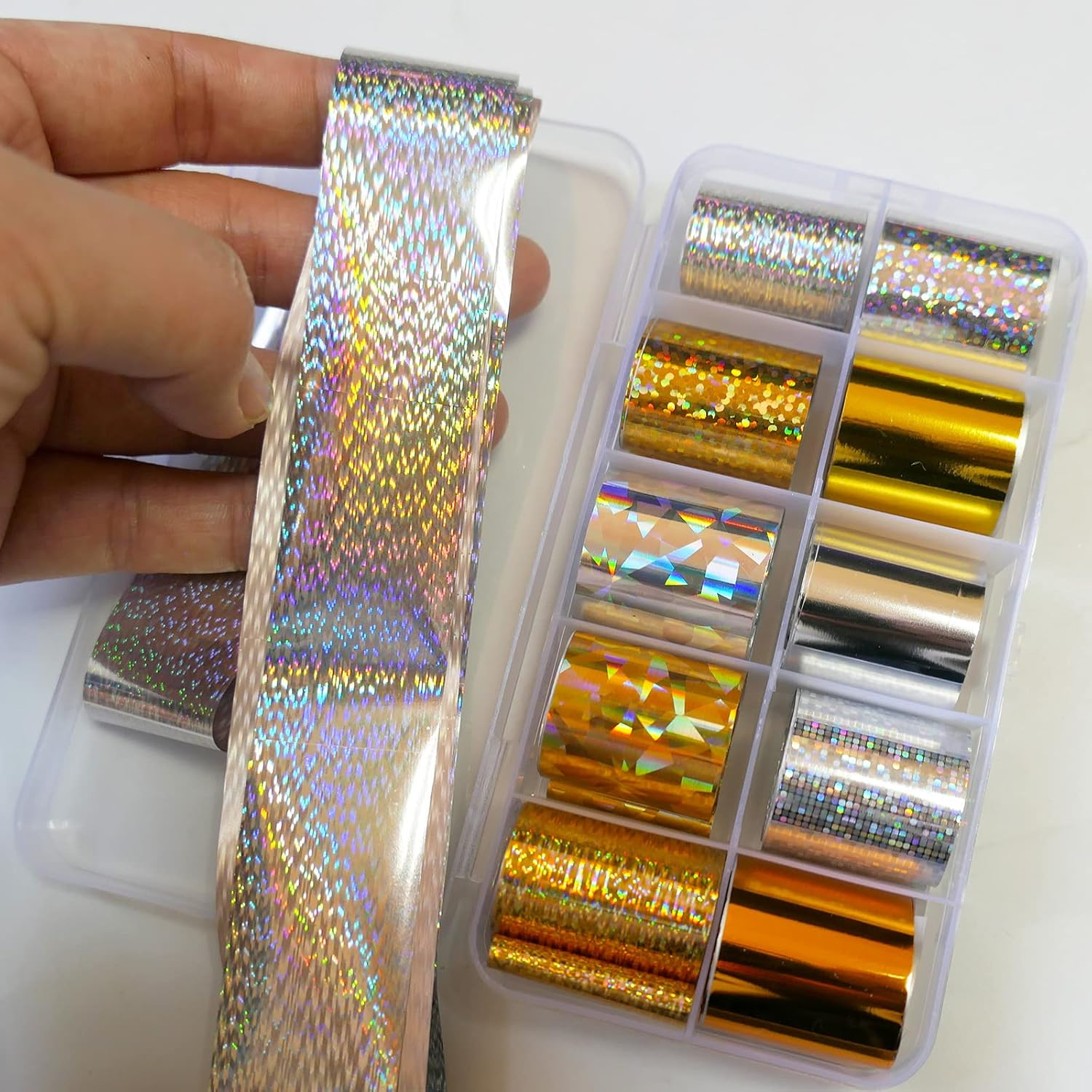 Loveourhome 30 Sheet Holographic Nail Transfer Foils Marble Starry Sky Gold Silver Nails Art Foil Stickers Decals Manicure Fingernail Tattoo Decorations Accessories for Acrylic Tips Crafts