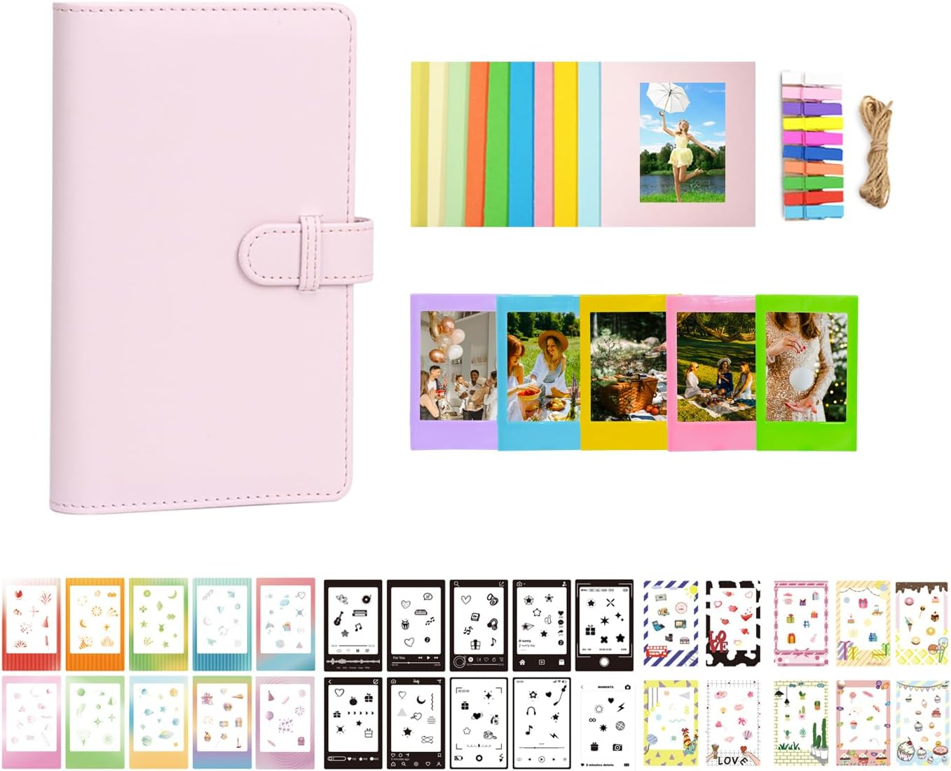 Aisnyho Instant Film Accessory Kit for Instax Mini Liplay 12 11 9 8+ 8 Evo 99 SE 40 90 70 50S 26 25 7S Camera + Album/Film Sticker/Mini Frame/Hanging Frame