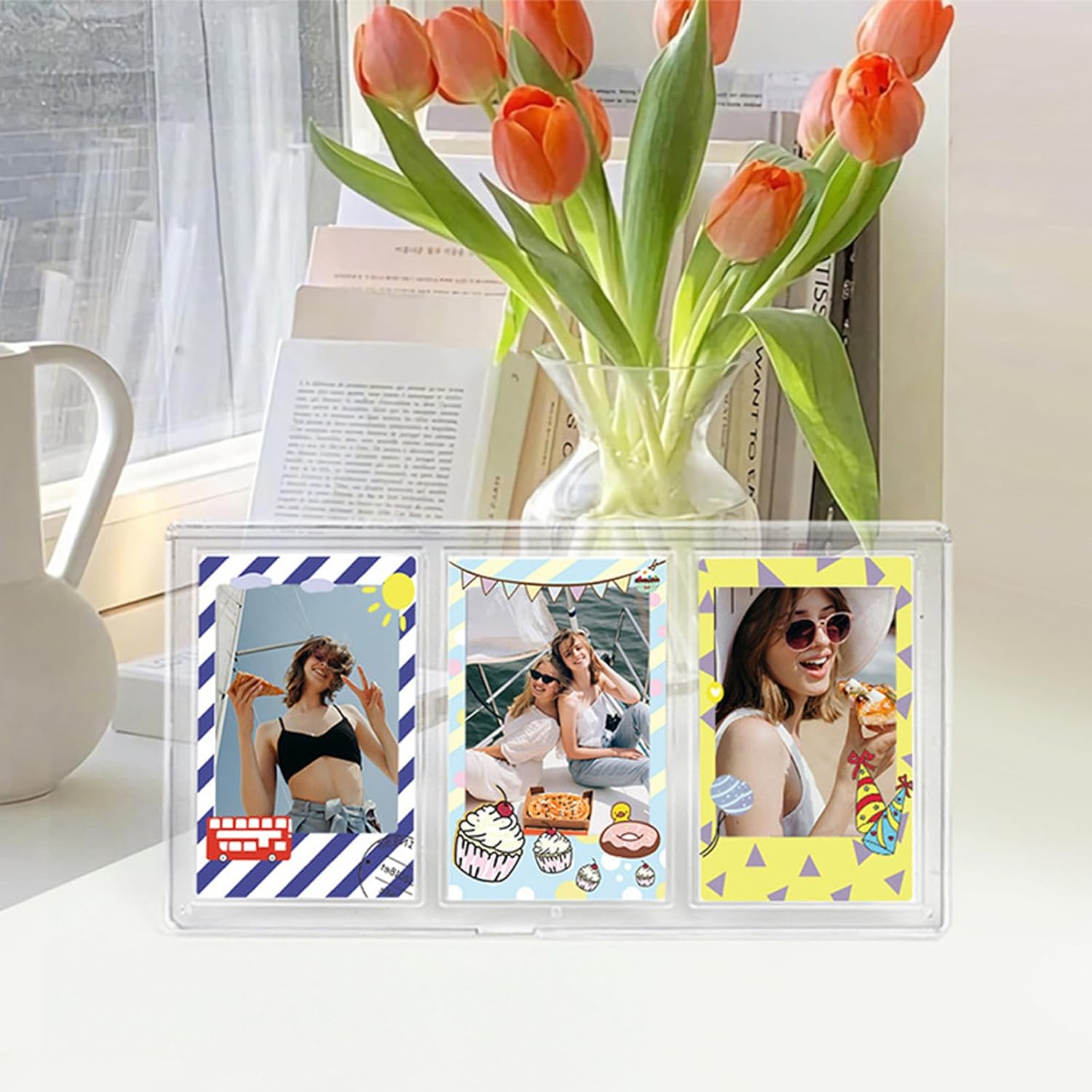 Photo Instant Films Stickers 10Pcs Colorful Picture Border Stickers Films Frame Decorative Sticker DIY Scrapbook Stickers for 2X3 Picture Polaroid Fujifilm Instax Mini Instant Film (Love) - Love image number 6