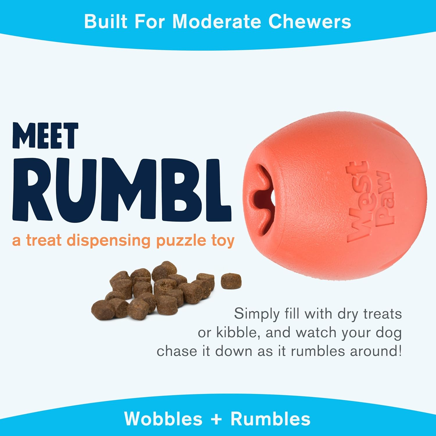 Rumbl Treat Dispensing Dog Toy (Melon) - Large image number 4