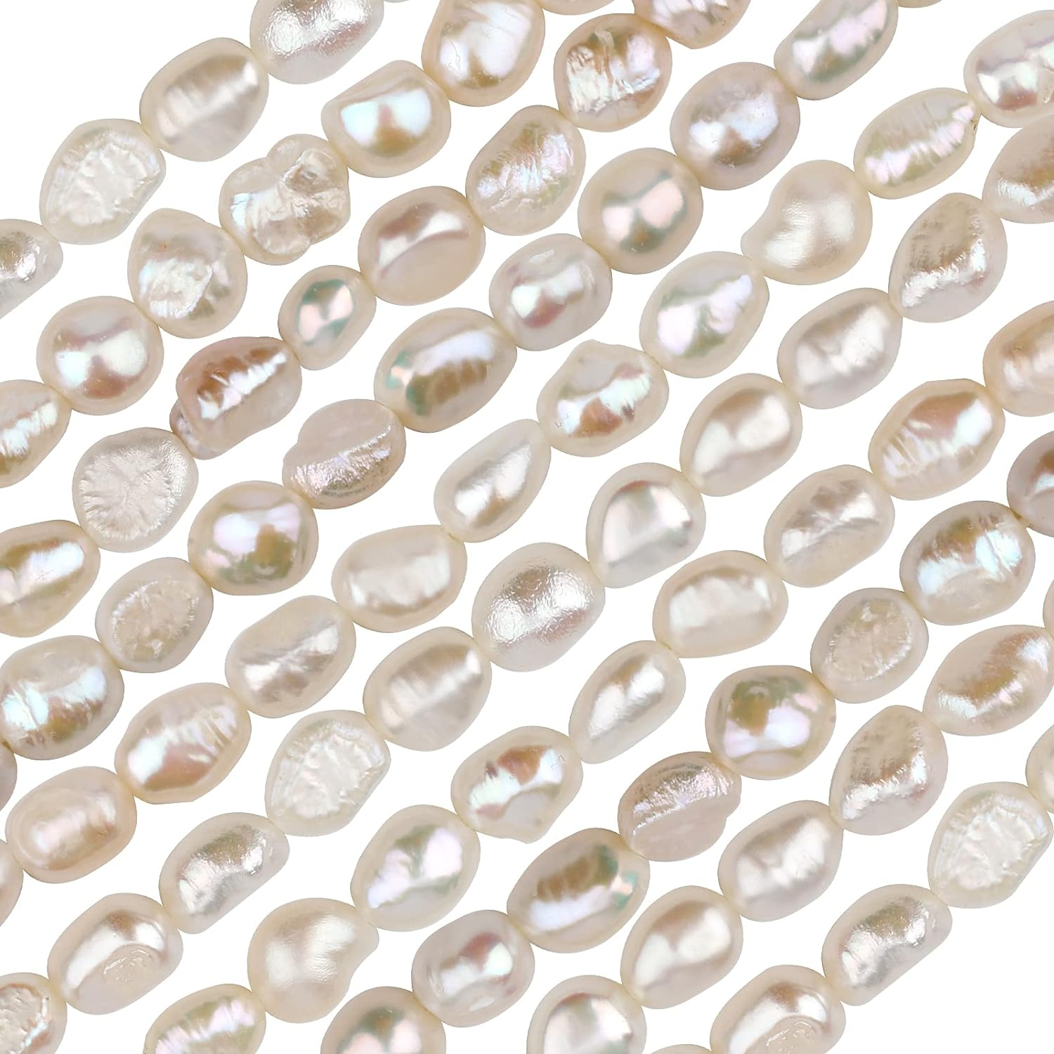 AIEX 2 Strings about 100 PCS 14.2-15.7Inch Natural Pearls Beads, Artificial Freshwater Cultured Pearl Beads Bulk White Spacer Pearl Bead for DIY Craft Bracelet Earring Jewelry Making image number 4