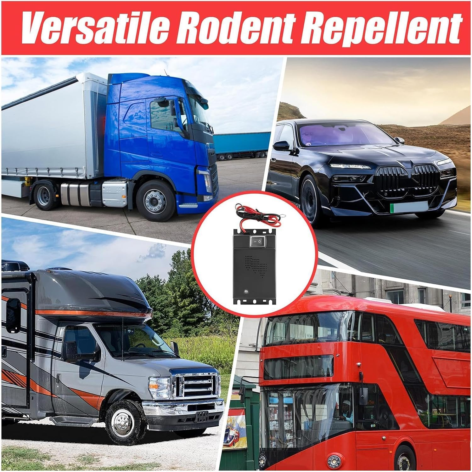 Keep Animals Away from Car | Ultrasonic Raccoon Repeller for Car Engines - Ultrasonic Small Animal Control, Connection to 12V Car Battery image number 3