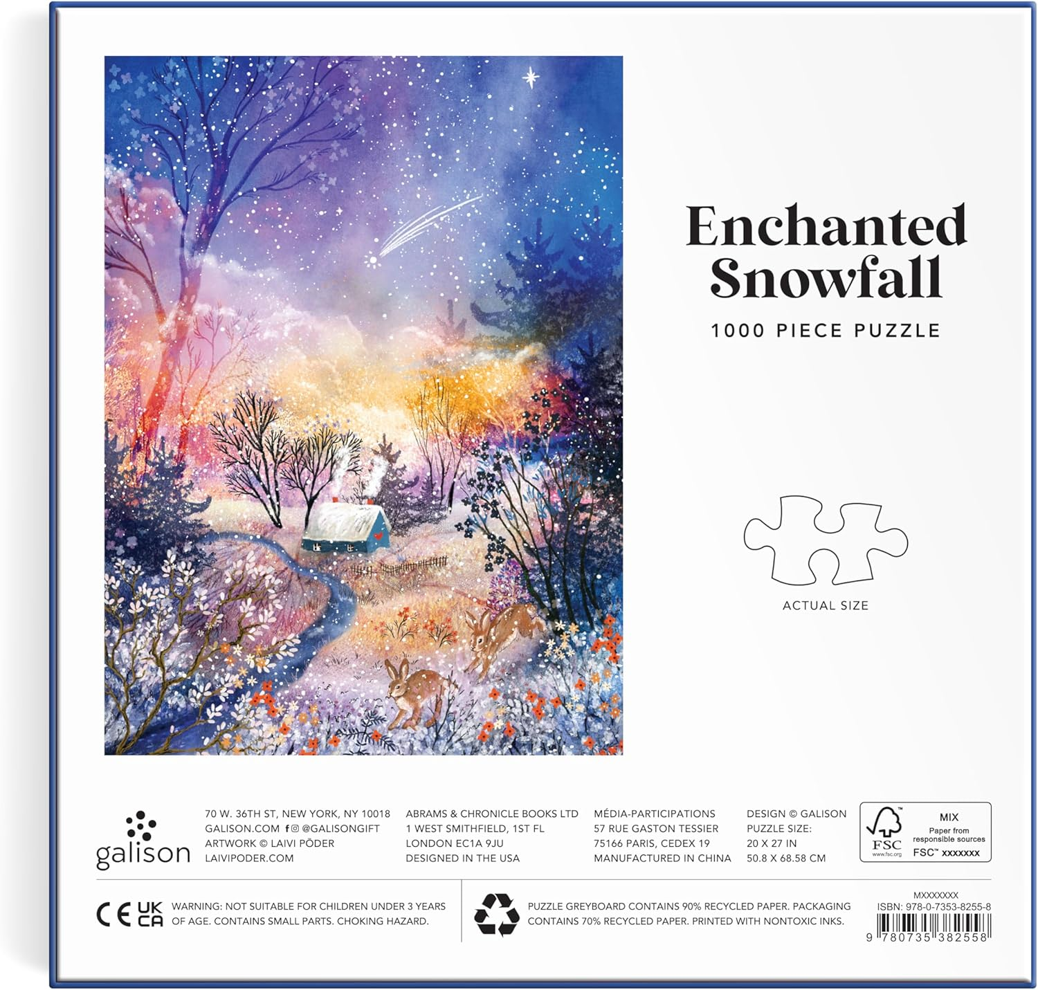 Galison 9780735382558 Enchanted Snowfall Puzzle (1000-Pieces) image number 5