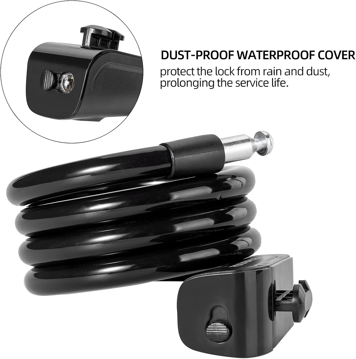 ROCKBROS Bike Lock Cable 4 Feet Bicycle Cable Lock with Mounting Bracket 2 Secure Keys 1/2 Inch Diameter image number 4