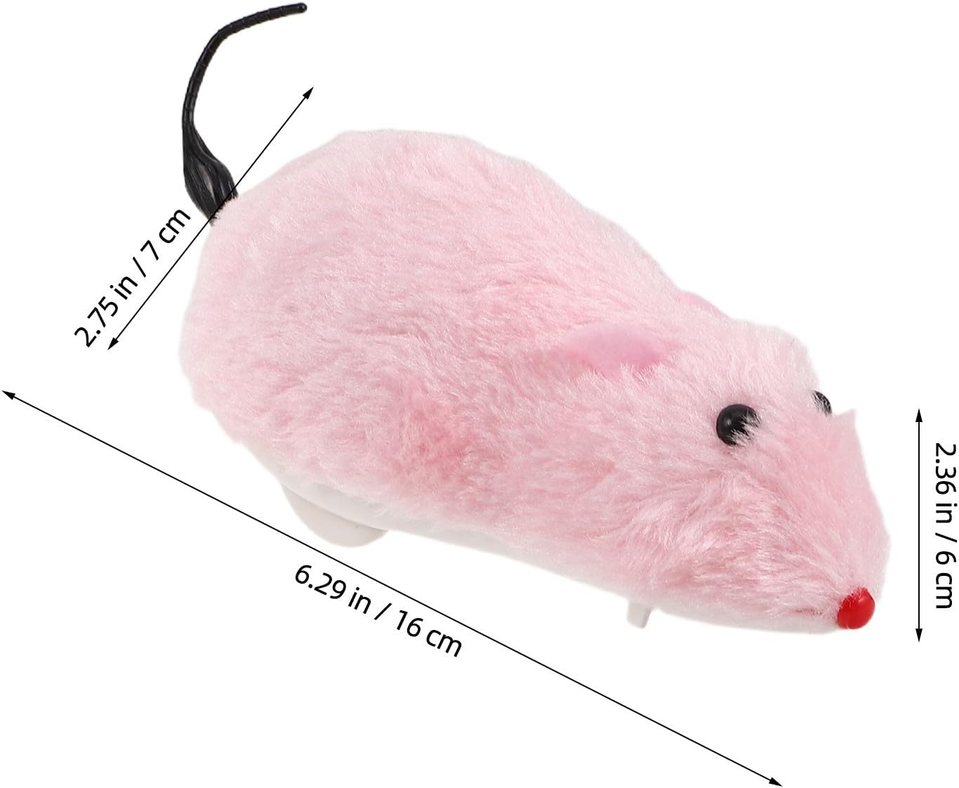 Balacoo 4Pcs Wind-Up Realistic Plush Mouse for Cats and Dogs Lifelike Furry Pet Rat with Rotating Tails Indoor Interactive Kitten Rat Playthings for Entertainment and Party Pranks image number 2