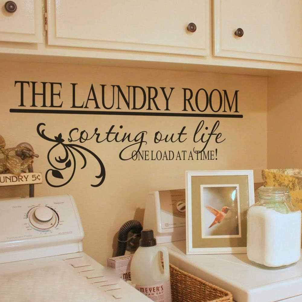 Laundry Room Decals Vinyl Art Lettering Decals for Walls Peel and Stick Laundry Sign Stickers Decor 22&times;9IN image number 2