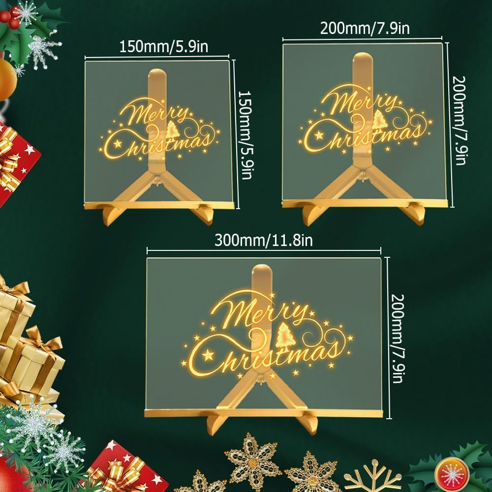 QAUARUMSUN Dry Erase Board with Colors, 2025 Upgraded Lighted Acrylic Dry Erase with Stand Desktop Glow Memo LED Letter Rewritable Message Board White(11.8 * 7.9 In) image number 6