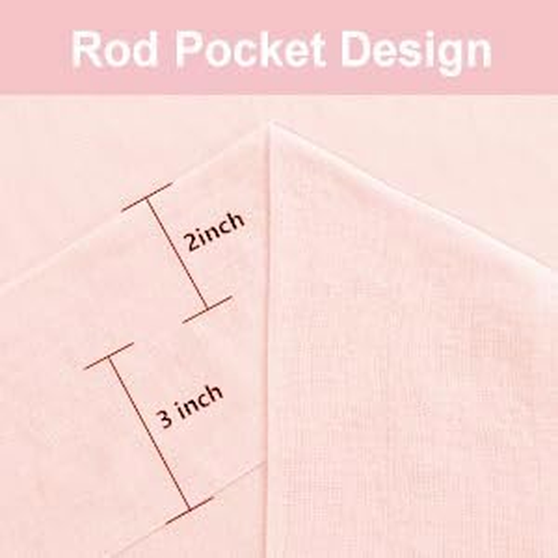 DWCN Short Sheer Curtains Semi Transparent Voile Rod Pocket Curtains for Bedroom and Living Room, Blush Pink, 132 X 161 Cm Long, Set of 2 Panels image number 7