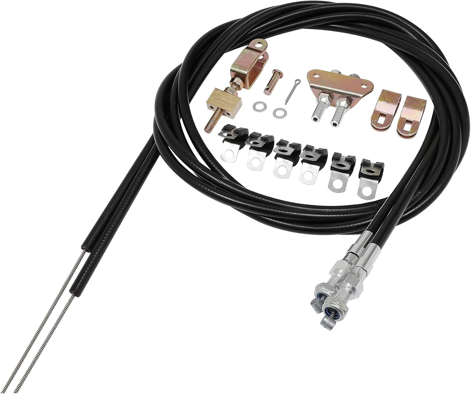 330-9371 Parking Brake Cable Universal Adjustable Emergency Parking Brake Cable Kit Fits for Wilwood Brake System Includes Mounting Hardware Replace # 330-9371 140-14415-R image number 1