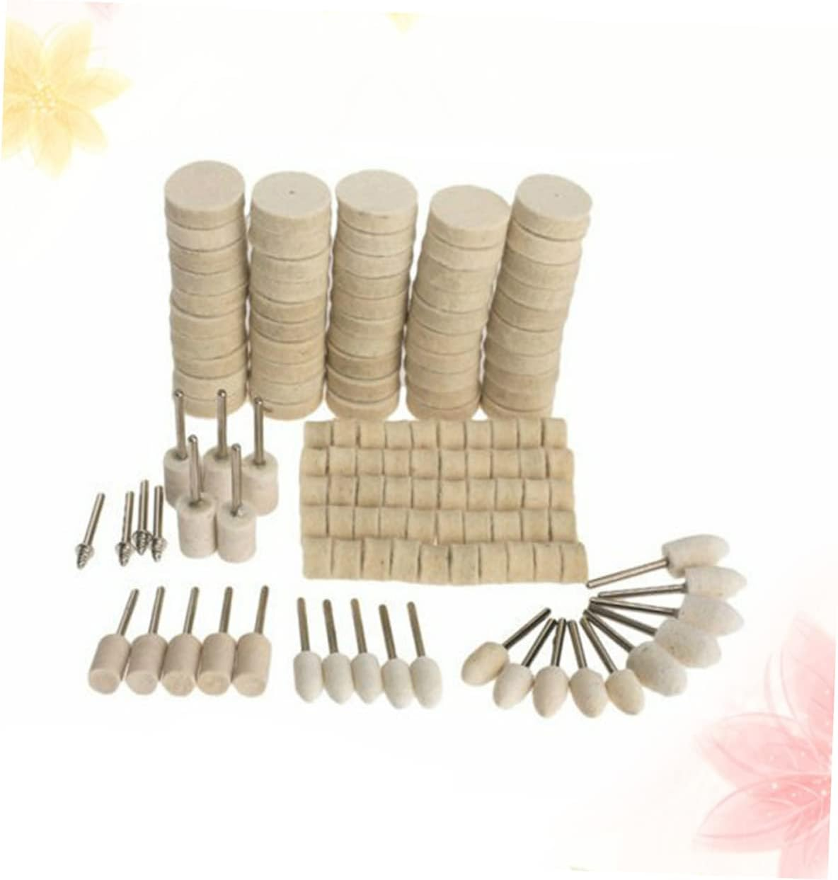 MAGICLULU 129Pc Wool Polishing Wheel Set Felt Buffing Pads for Metal Surface Waxing and Polishing Compatible Rotary Tools for Automotive and Home Use image number 1