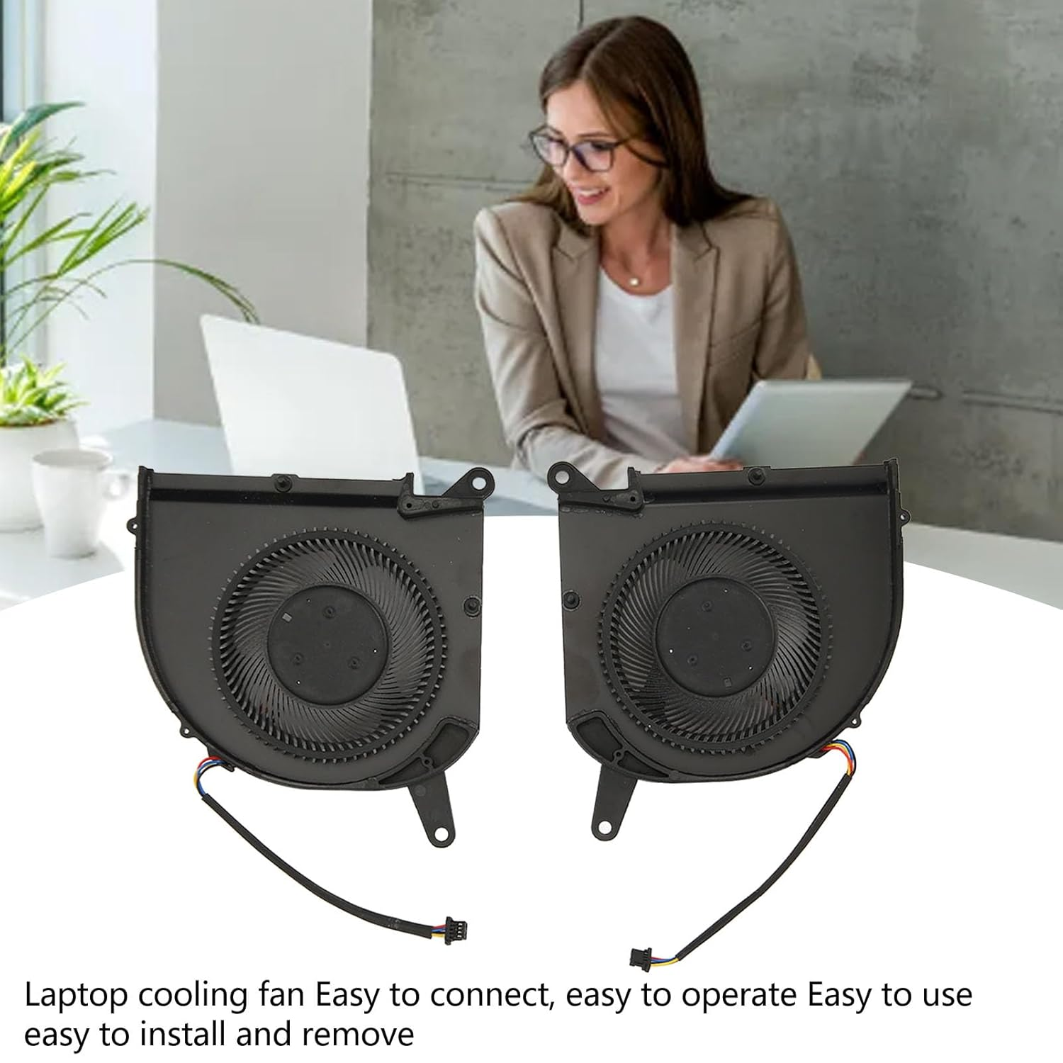 New Replacement Cooling Fan for Gigabyte AERO 15 SA 17 HDR XA RP75XA RP77XA Laptop, Aluminum Alloy and ABS Material, Easy to Connect, Less Burden, Long Service Life (CPU and GPU) image number 1