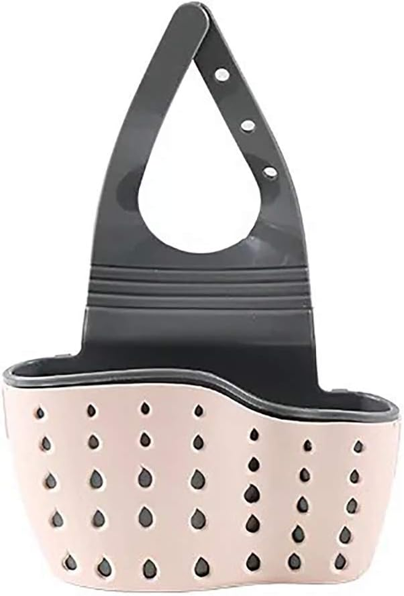 Sink Sponge Holder, Kitchen Adjustable Organizer Sink Caddy Drain Basket Gadget Hanging Strainer Organizer, Pink - 1, Green,Pink image number 2