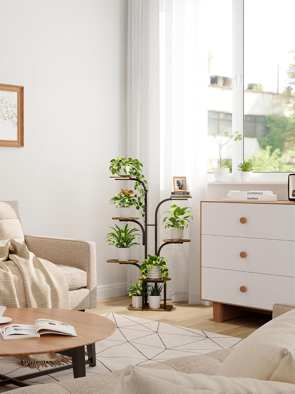 Plant Stand Indoor with Grow Lights &ndash; 120Cm 7 Tiered Metal Shelf Small Corner Rack for Multiple Succulent Herb Pot Display image number 6