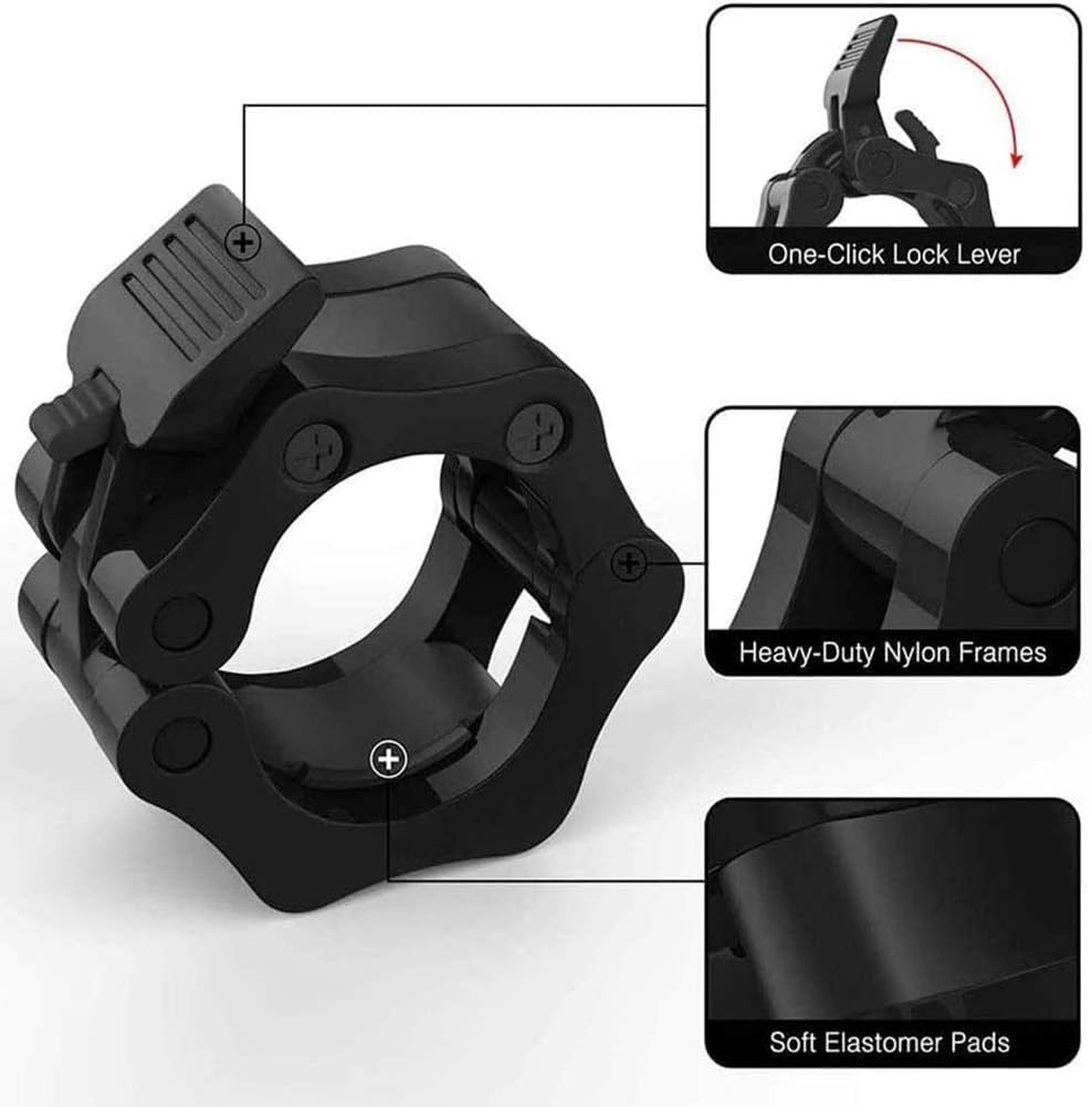1 Pair for Gym Exercise Fitness Body Building 2 Inches，Barbell Clamps Olympic Collars Dumbbell Clips Weight Lifting Bar Lock Quick Release Professional Barbell Buckle image number 5