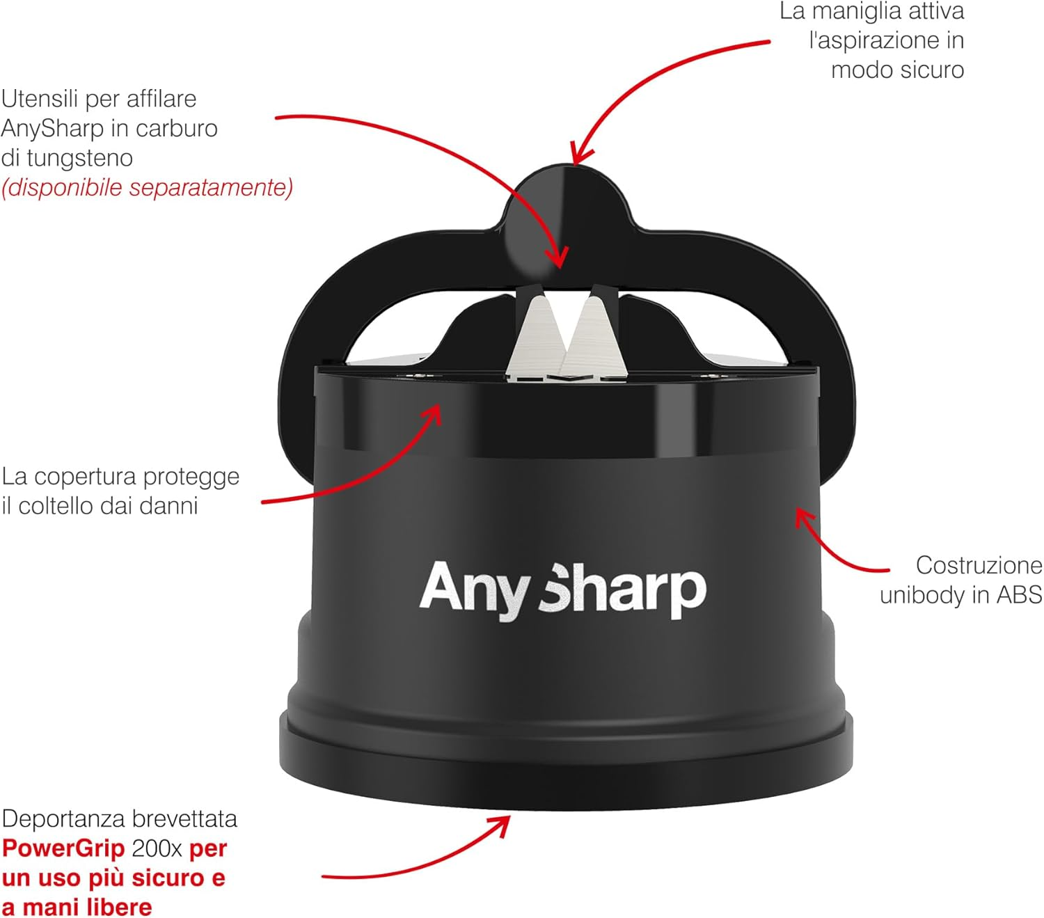Anysharp Classic Knife Sharpener, Black image number 1