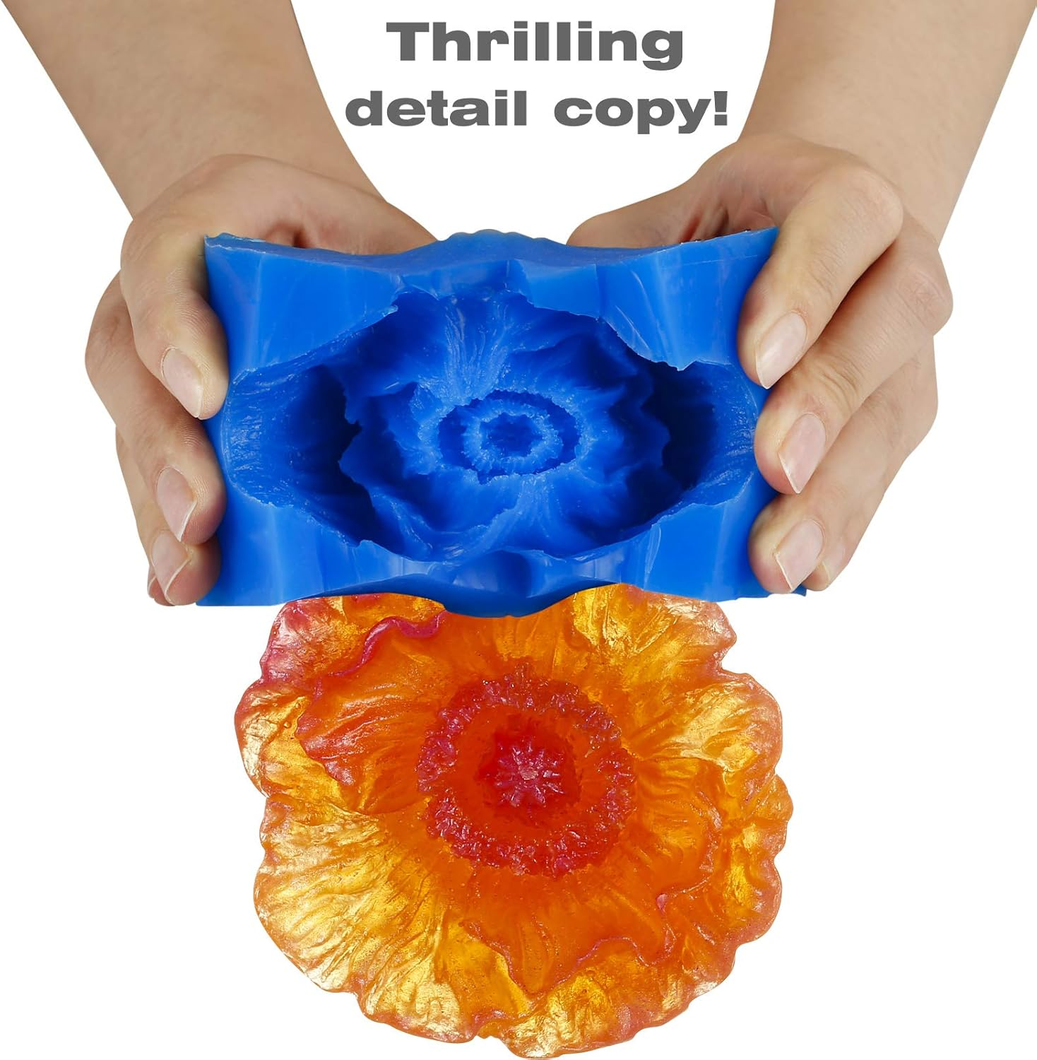 BBDINO Silicone Mold Making Kit, Liquid Silicone for Mold Making 30A Sapphire Blue,High Strength Silicone Rubber Mold Making Kit,1:1 by Volume Ideal for Casting Resin/Jewelry Silicone Molds 2000G image number 3