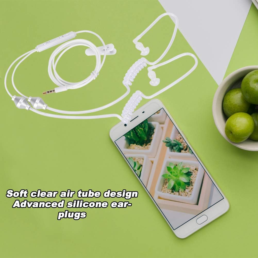 Yctze 3 5Mm Double Spiral anti Radiation Air Tube Earphones for Mobile Phones Emf Headphones image number 2