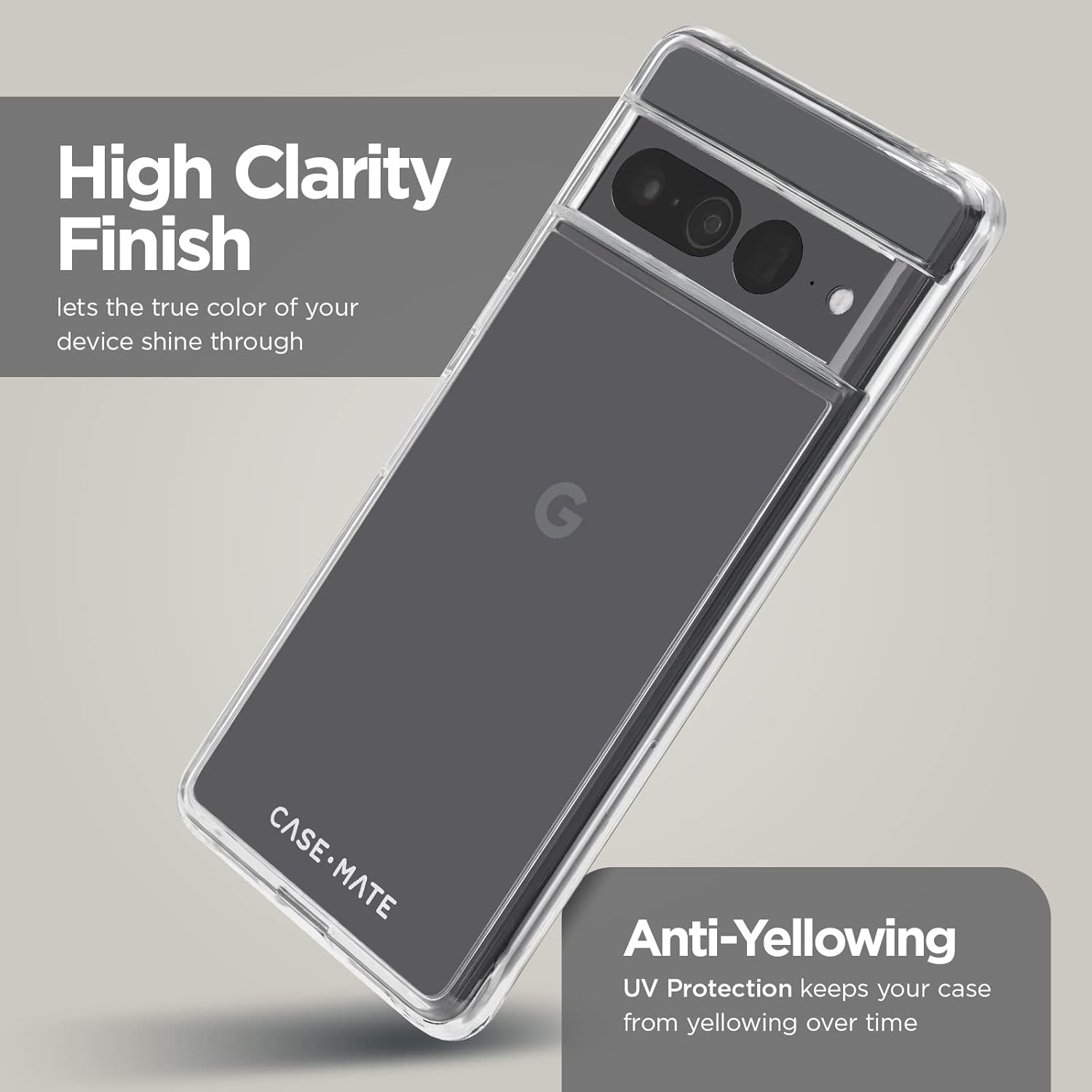 Case-Mate Tough Clear Case Protective Case for Google Pixel 7 Pro Case Transparent (Transparent Pixel 7 Pro Case | 3 M Drop Protection | Made for Google Pixel Certified) - Transparent image number 2