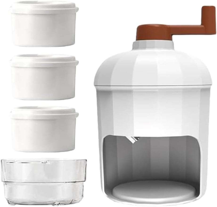 MUSONG Manual Shaved Ice Machine, Portable Hand-Crank Snow Cone Maker with 3 Ice Trays, Small Ice Crusher for Smoothies, Slushies, Frozen Drinks, Summer Parties, Camping & Outdoor Use image number 5