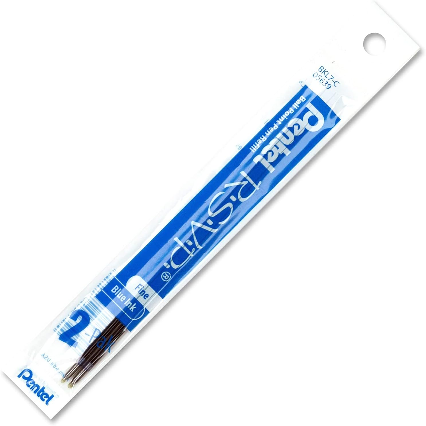Pentel Refill Ink for BK90 Pentel R.S.V.P. Ballpoint Pen, Fine Line, Blue Ink, 2-Pack (BKL7-C) image number 5