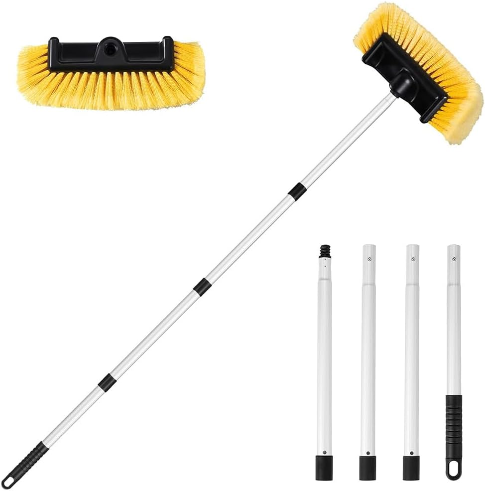 Long Handle Car Wash Brush, Can Be Extended and Disassembled for Easy Washing, Soft Bristle Cleaning Brush, Suitable for Cleaning Cars, Rvs, Boats, House Exteriors, Snow, Floors image number 2