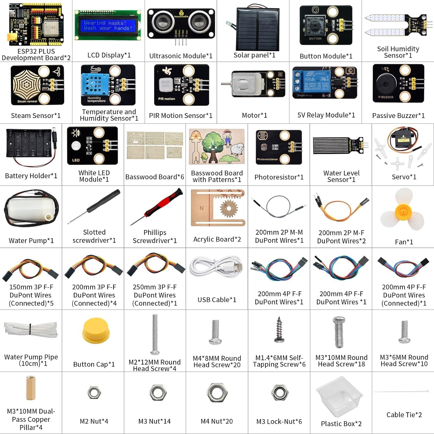 KEYESTUDIO Smart Farm Starter Kit for Arduino ESP32, Engineering Kits Electronics DIY Programming Kit, Compatible with Arduino Scratch Tutorials, STEM Educational Set for Adults Teens 15+ image number 4