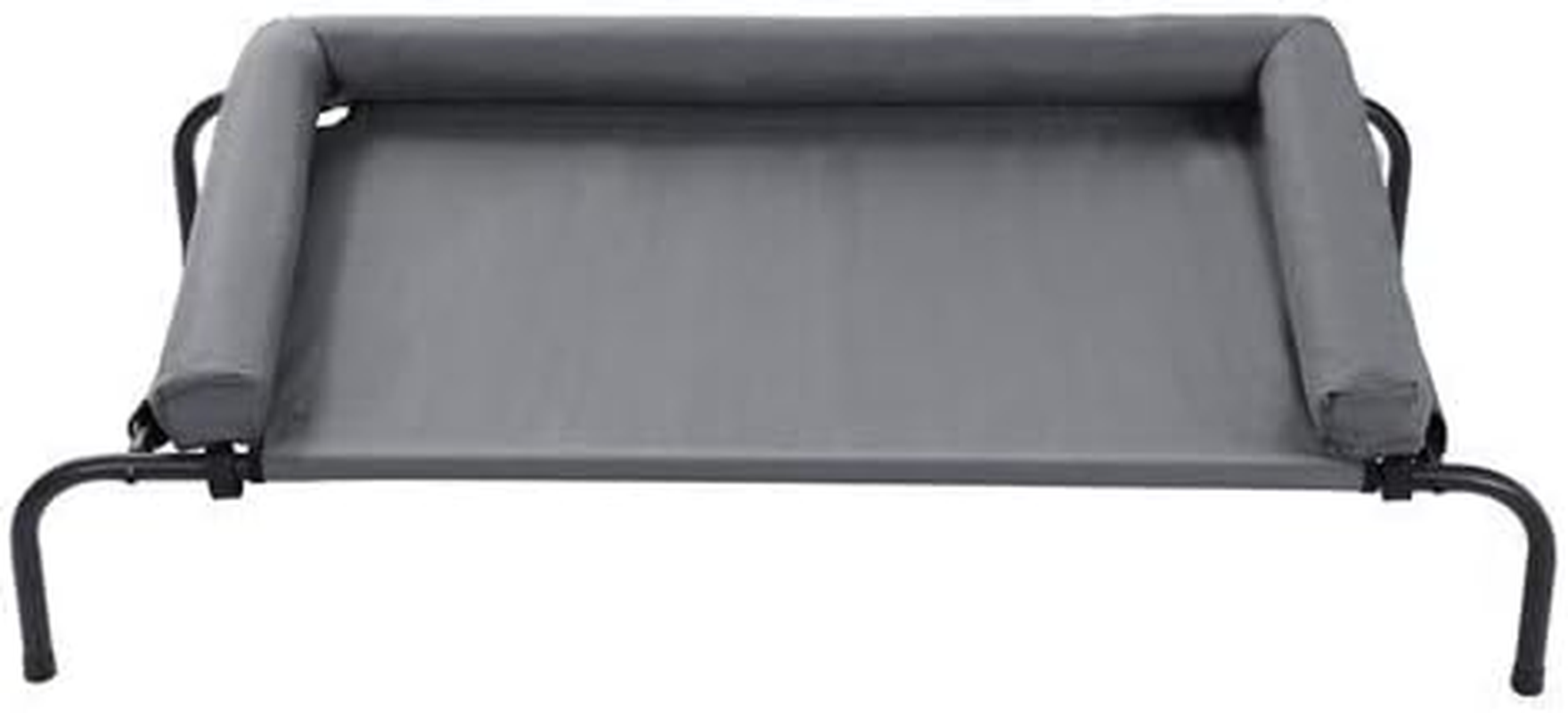 Grey Elevated Bolster Pet Dog Puppy Washable Raised Framed Bed 122X72X29 Cm image number 1