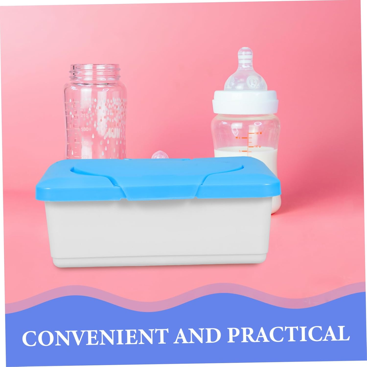 Ciieeo 2Pcs Cleansing Towel Box Refillable Wipes Holder Portable Wipe Container for Travel Nursery Organizer Convenient Dispenser image number 1