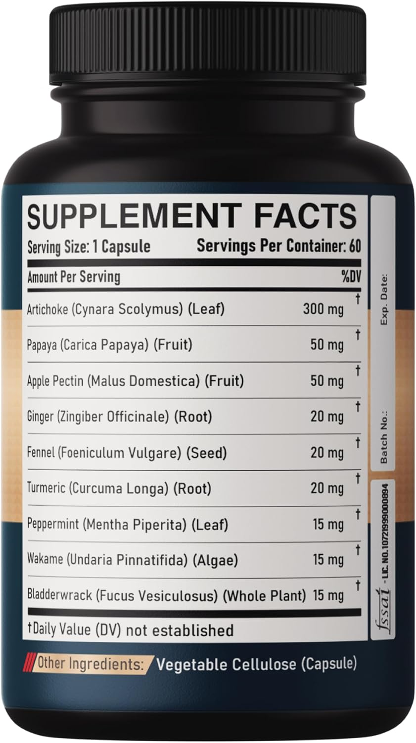 DEDICAD Artichoke Extract Capsules 6650Mg 4-Month Supply - Combined 9 Herbs Papaya, Apple Pectin, Ginger & More - Non-Gmo 2 Packs 60 Capsules image number 4