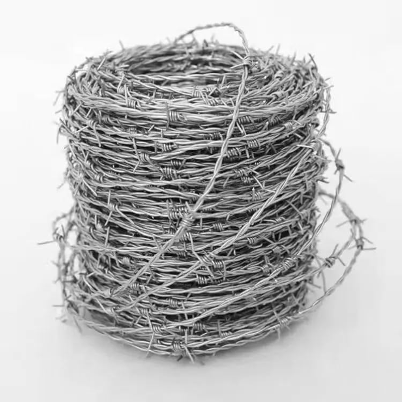KAKA INDUSTRIAL Galvanised Barbed Wire, Reverse Twist 4-Point Fence Wire for Farm, Ranch and Cattle Fencing, 5" Barb Spacing, Durable Rust-Resistant Security Fence Roll 100M