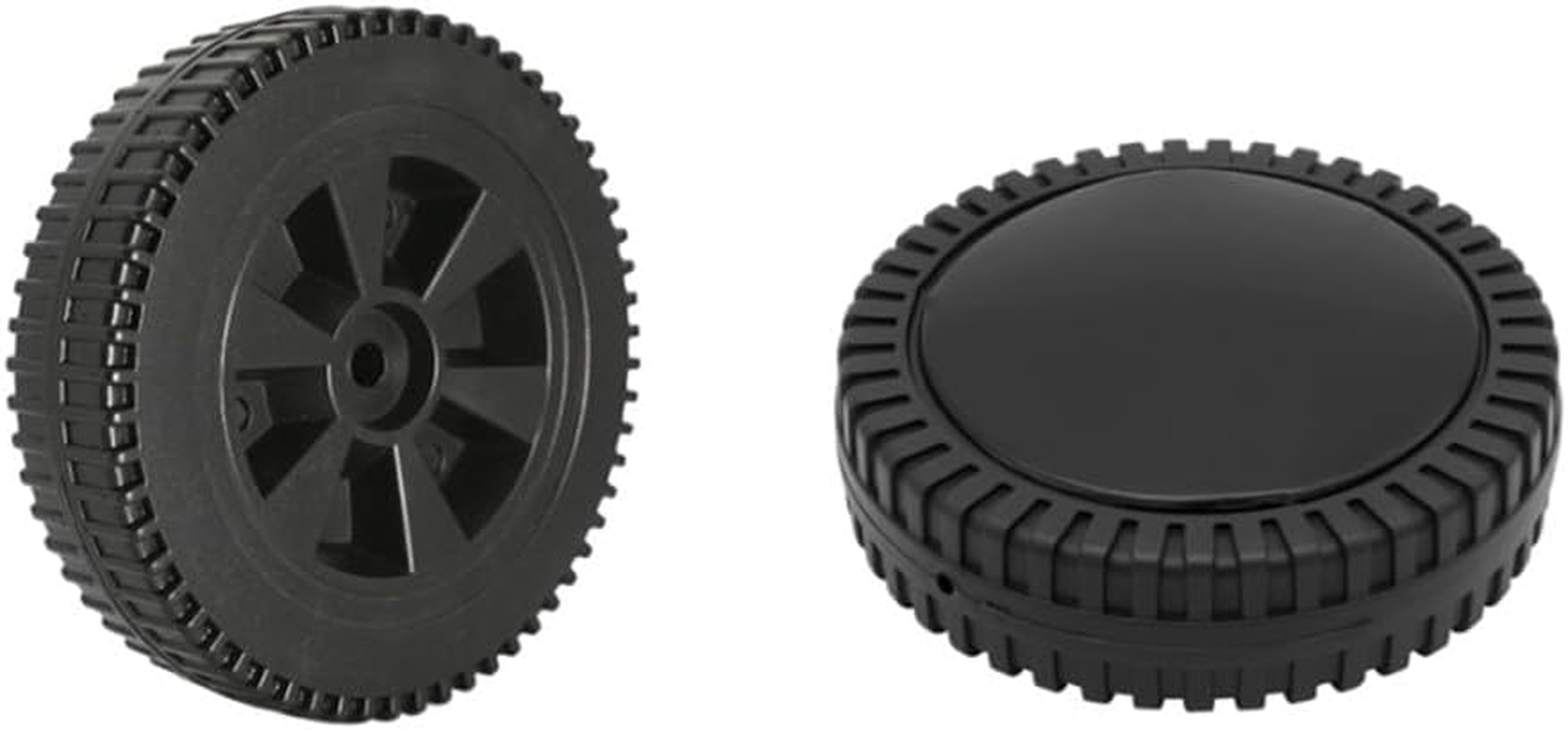 Naisfei Pack of 2 Grill Wheels Replacement Parts, 7 Inch Gas Grills Wheels Grill Wheels Replacement Parts Plastic Wheel Grill Replacement Parts BBQ Wheel Kit Grill Wheels Parts with Wheel Cover image number 5