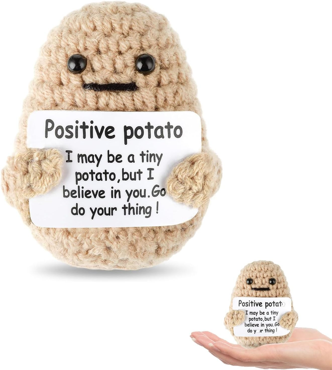 Cute and Fun Mini 3-Inch Front Potatoes, Cute Knitted and Fun Crochet Potato Dolls, New Year'S Gifts, Birthday Gifts, Creative Front Cards, Are the Ideal Choice for Spreading Positive Energy image number 2