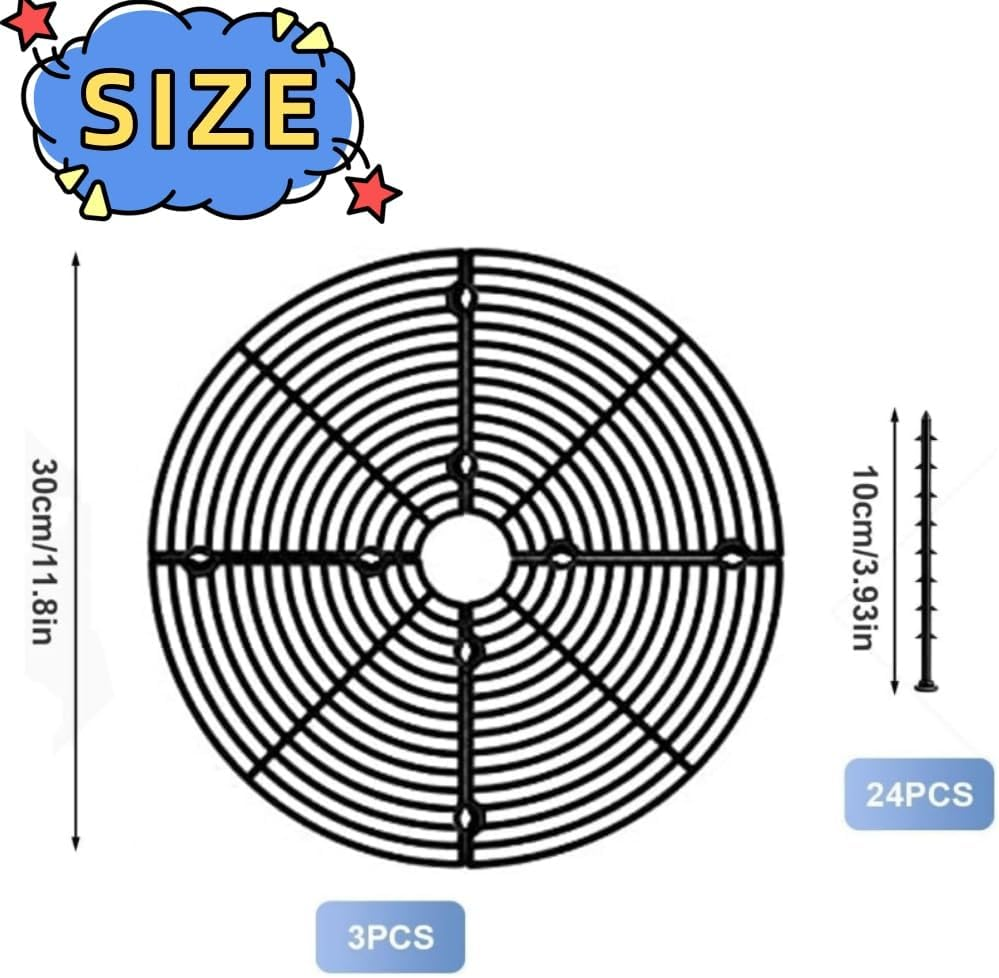 3Pcs PVC Grid Plant Pot Covers with Stake Breathable Leak Proof Plant Pot Protector for Indoor/Outdoor Potted Plants Soil Protector Grid Cover