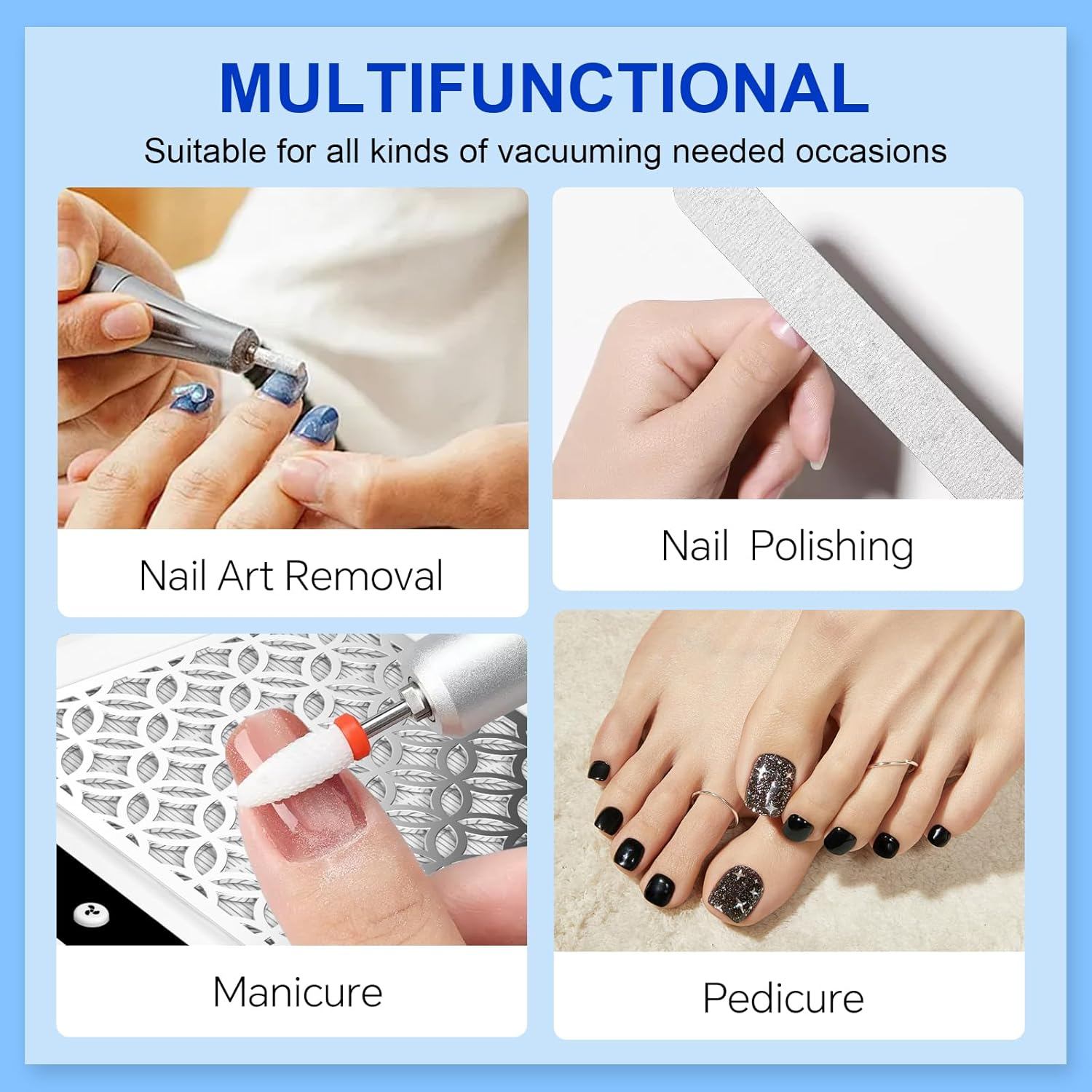 Mirage LAYON Nail Dust Collector - Ultra-Quiet & Powerful Dust Collector for Nail Techs, Professional Nail Dust Extractor, Perfect for Acrylic Nails, Salon & Home Use image number 2