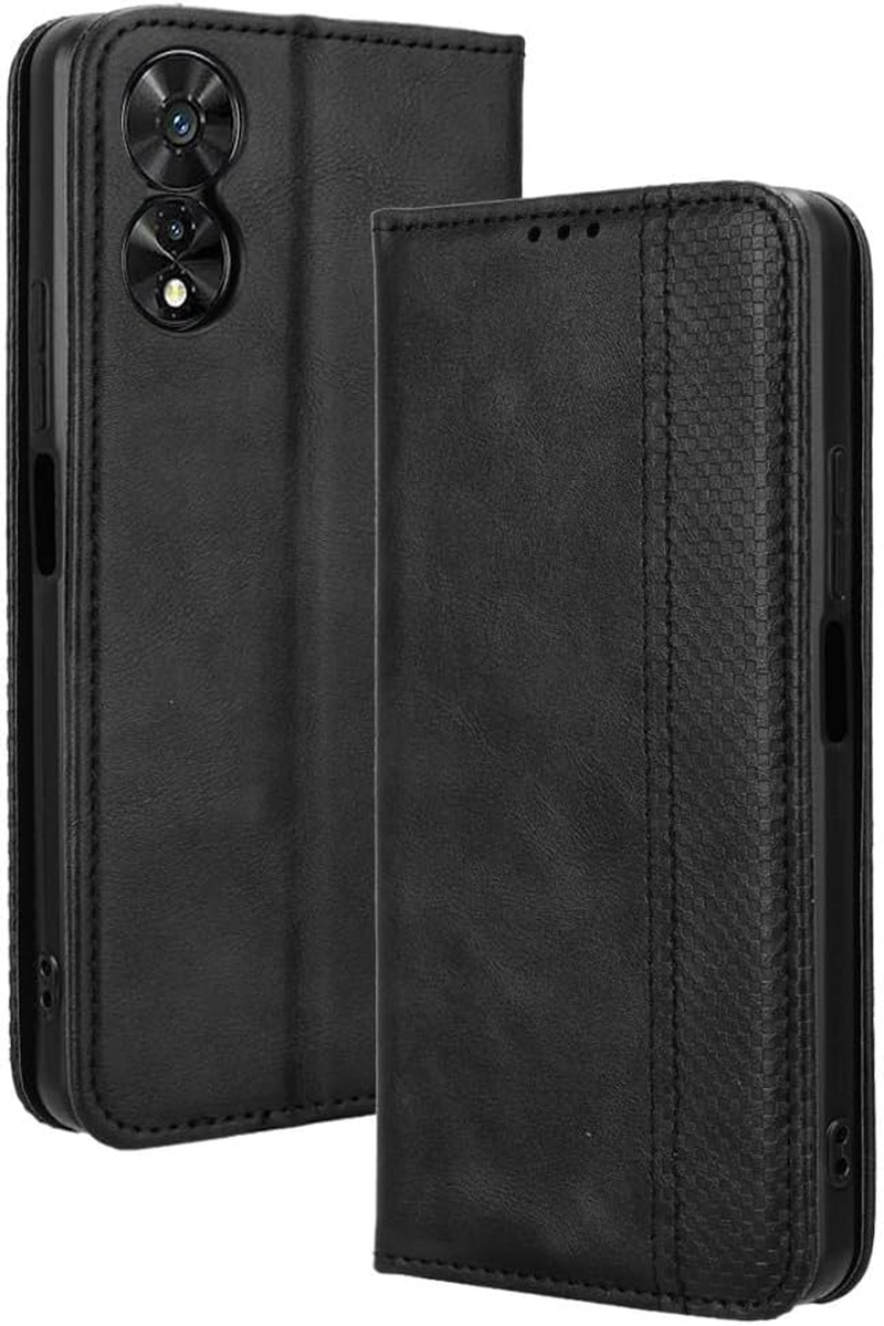 COMAKU Multifunctional TCL 505 Case, Wallet Phone Case with Built-In Card Slots - Red