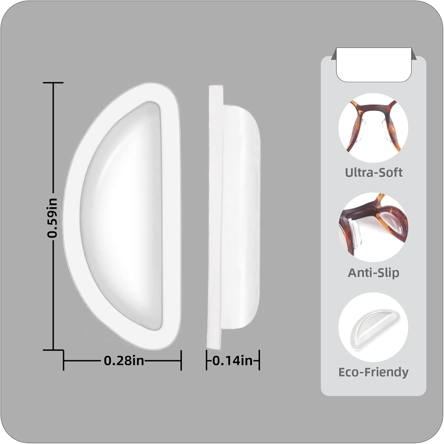 Suytvenxau 10 Transparent Pairs Eyeglass Nose Pads, Glass Nose Pad, Glasses Pad, Adhesive Anti-Slip Soft Silicone Cushion for Sunglasses, Eyeglasses, Comfort Fit, Lightweight Design